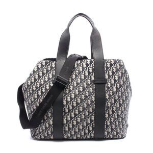 Dior Oblique Canvas Leather Tote Bag
